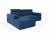 Nowoczesny narożnik z regulowanymi zagłówkami KLARA L granatowy lewy