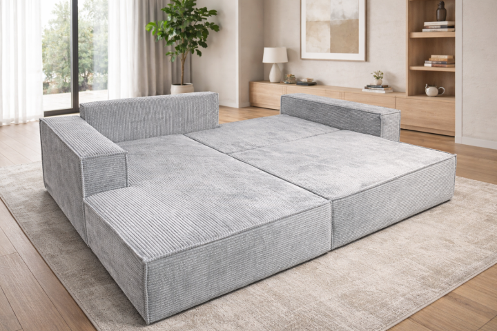 narożnik novu4 XL rozłożony – powierzchnia spania