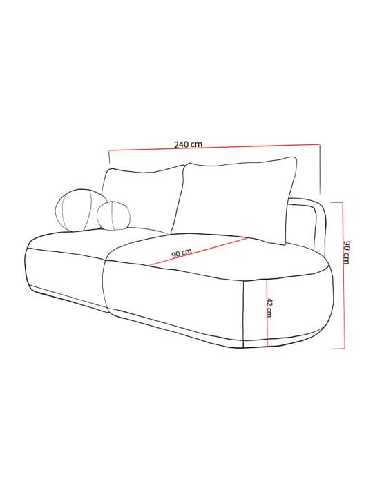 Wymiary sofy Paris – sofa rozkładana z funkcją spania do salonu