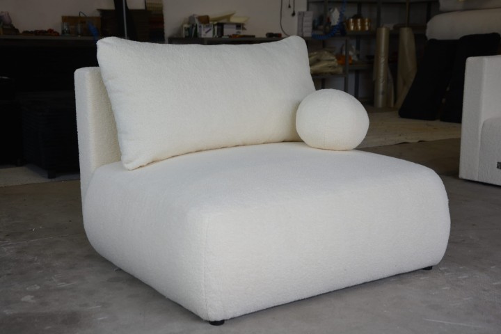 Narożnik Frappe Mini z funkcją spania, pojedynczy modul mniejszy, miękka forma i tapicerka typu baranek