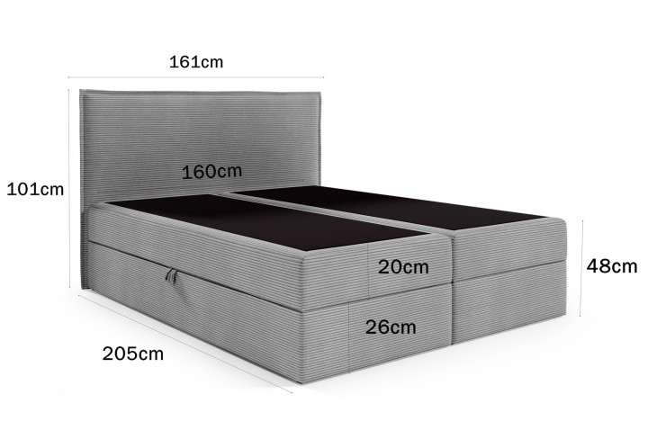 łóżko do sypialni NOVU 160x200 w tkaninie sztruks POSO