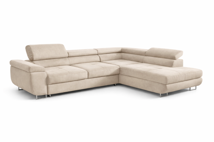 Narożnik Melody w tkaninie welurowej Tiffany – nowoczesny narożnik do salonu