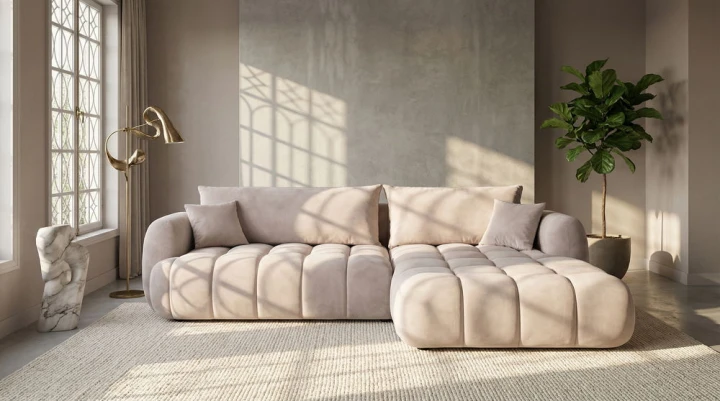narożnik PARIS LUX w salonie styl cloud sofa narożna nowoczesna
