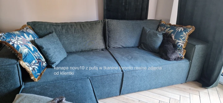 kanapa novu10 z pufą w tkanine toronto realne zdjęcia od klientki