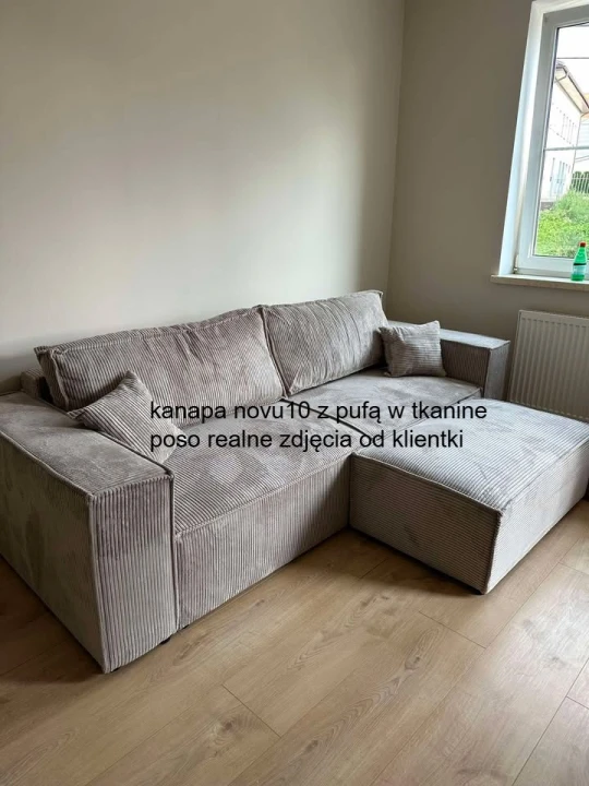 kanapa novu10 z pufą w tkanine poso realne zdjęcia od klientki