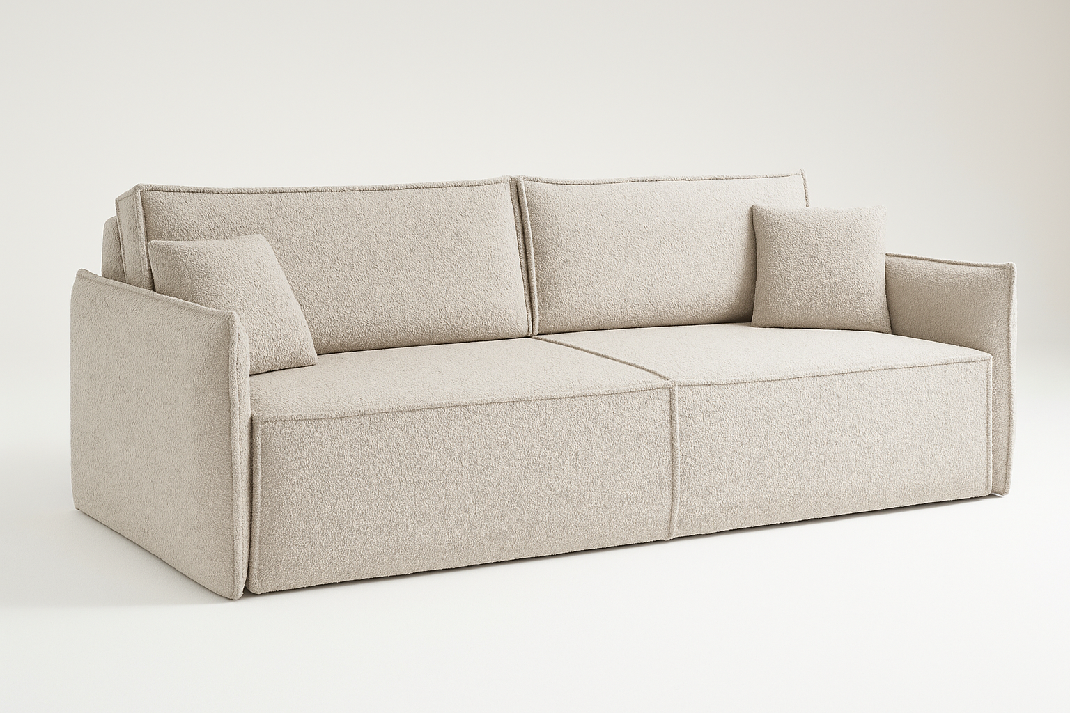 sofa amber rozkładana boucle bukla 5 dni kanapa z pufą sofa cienkie boki