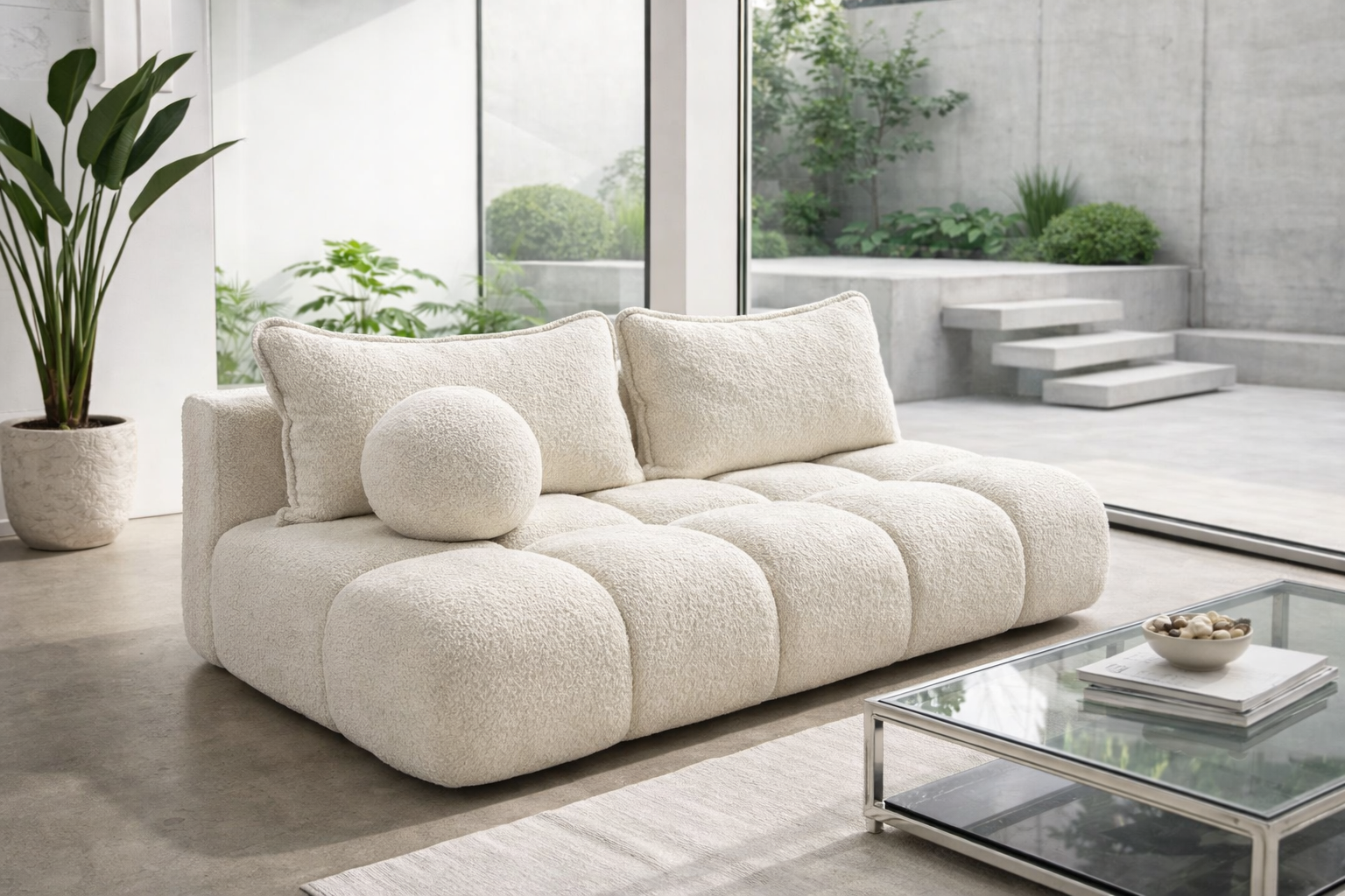 kanapa paris duo bubble w tkaninie baranek nowoczesna sofa