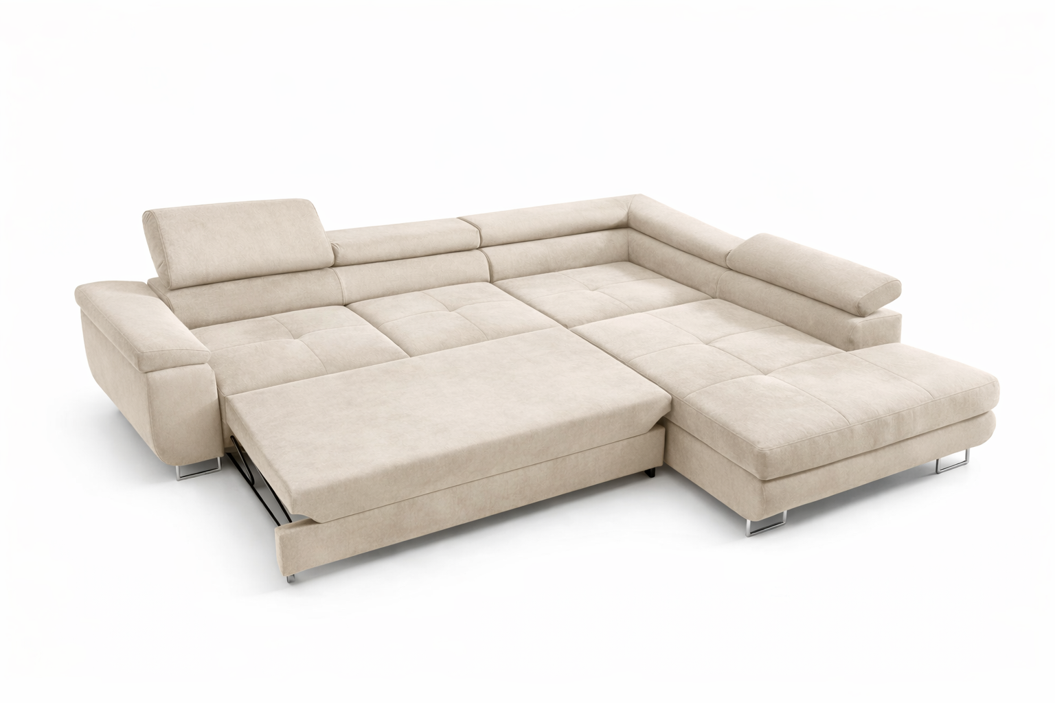 Narożnik Melody rozkładany z funkcją spania i pojemnikiem na pościel