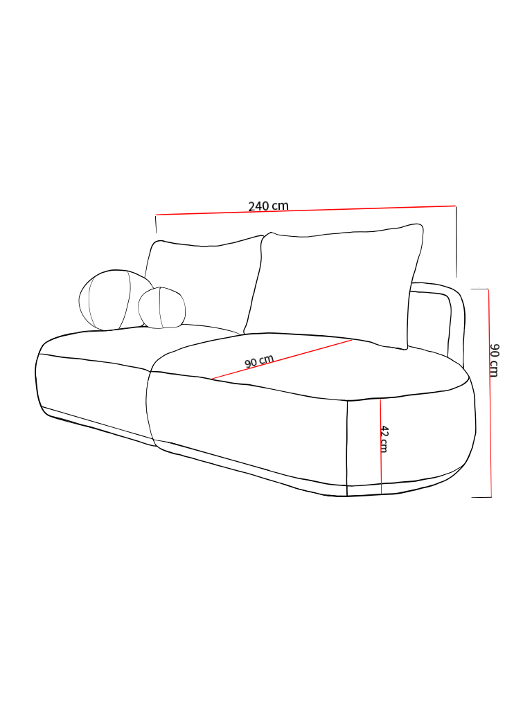 Wymiary sofy Paris – sofa rozkładana z funkcją spania do salonu