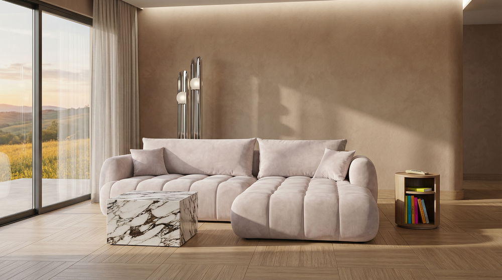 narożnik PARIS LUX w salonie styl cloud sofa narożna nowoczesna